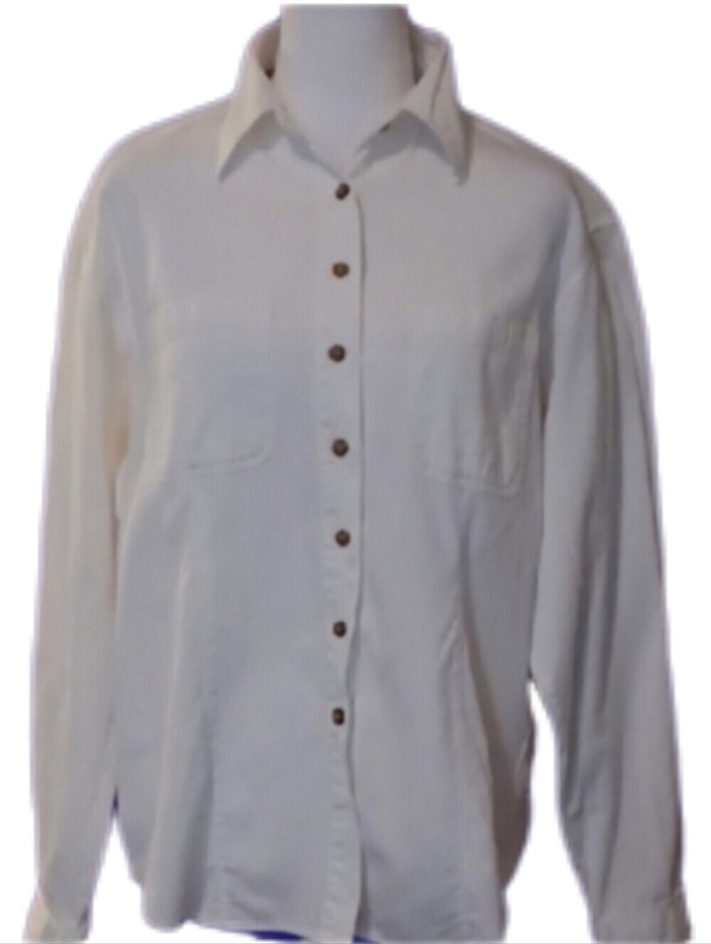 ^ Private Member White Button-Up Shirt With Pockets Women's Size Large
